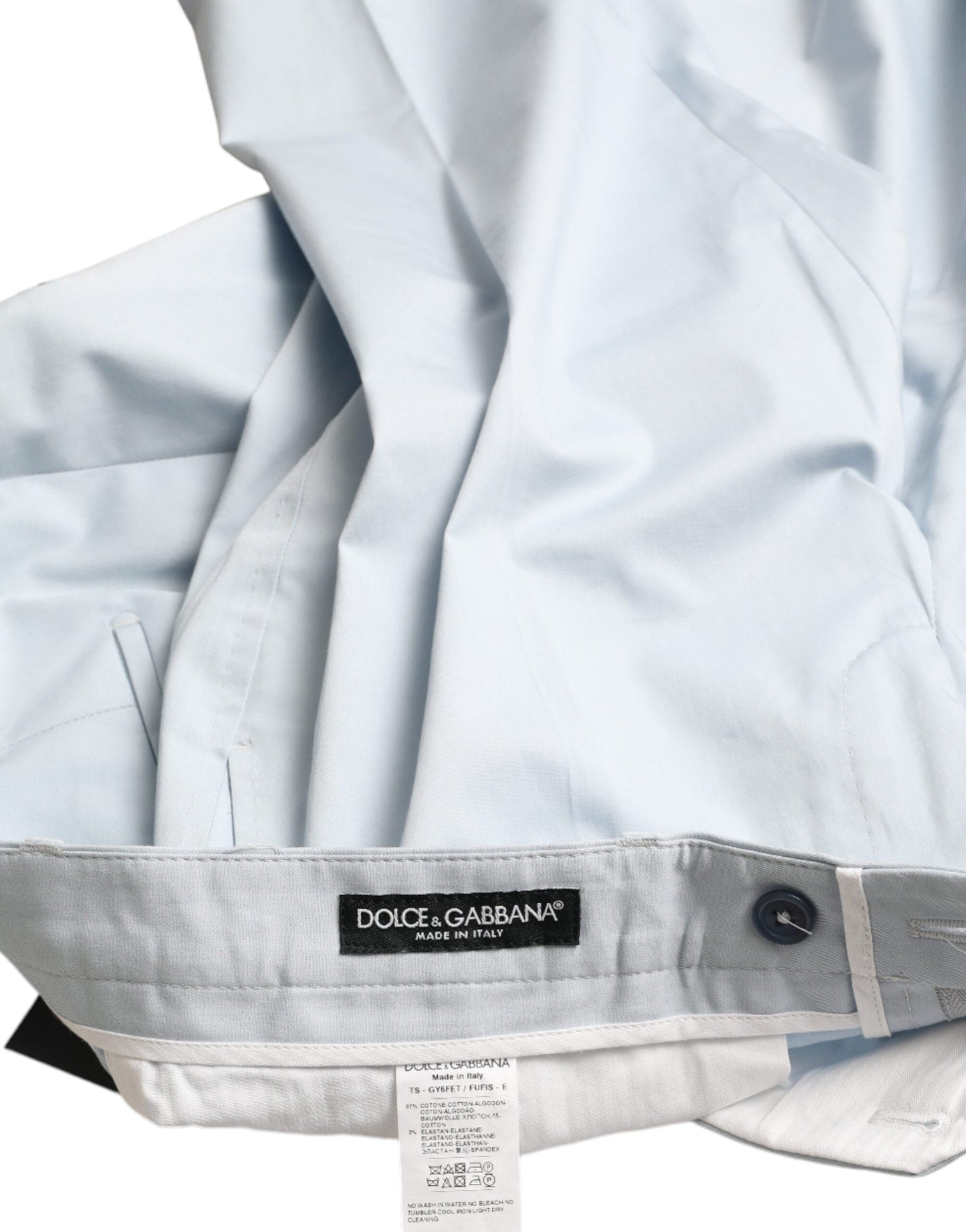 Dolce & Gabbana Sky Blue Cotton Stretch Skinny Men's Pants