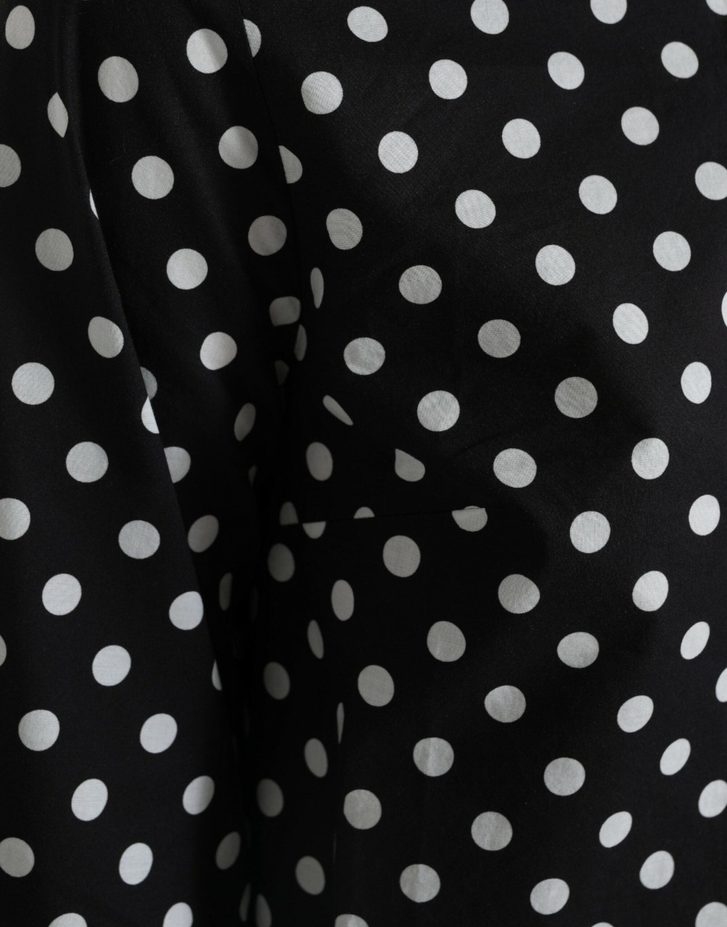 Dolce & Gabbana Black White Polka Dot Nylon Shift Mini Women's Dress