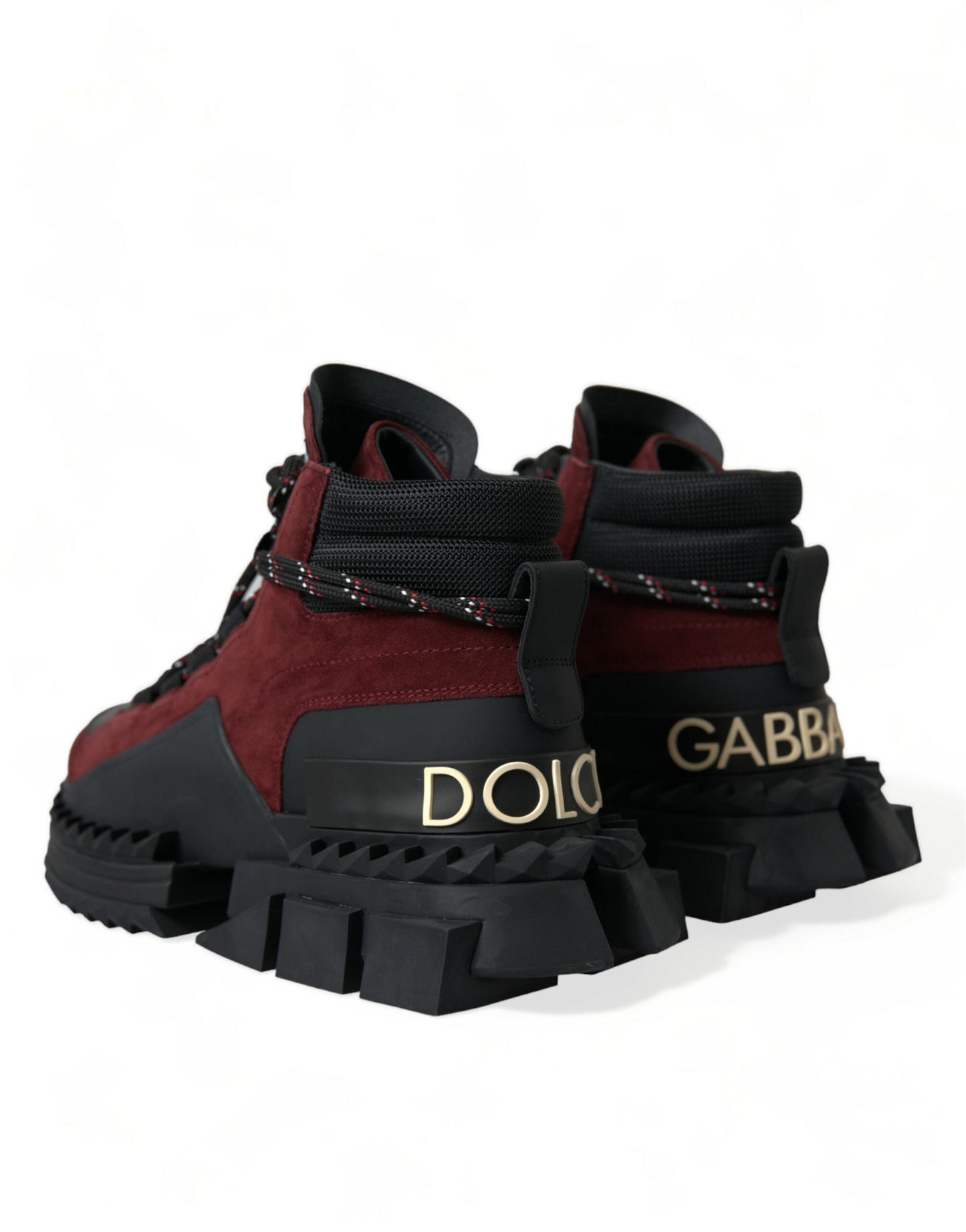 Dolce & Gabbana Burgundy Super King High Top Men Sneakers Men's Shoes