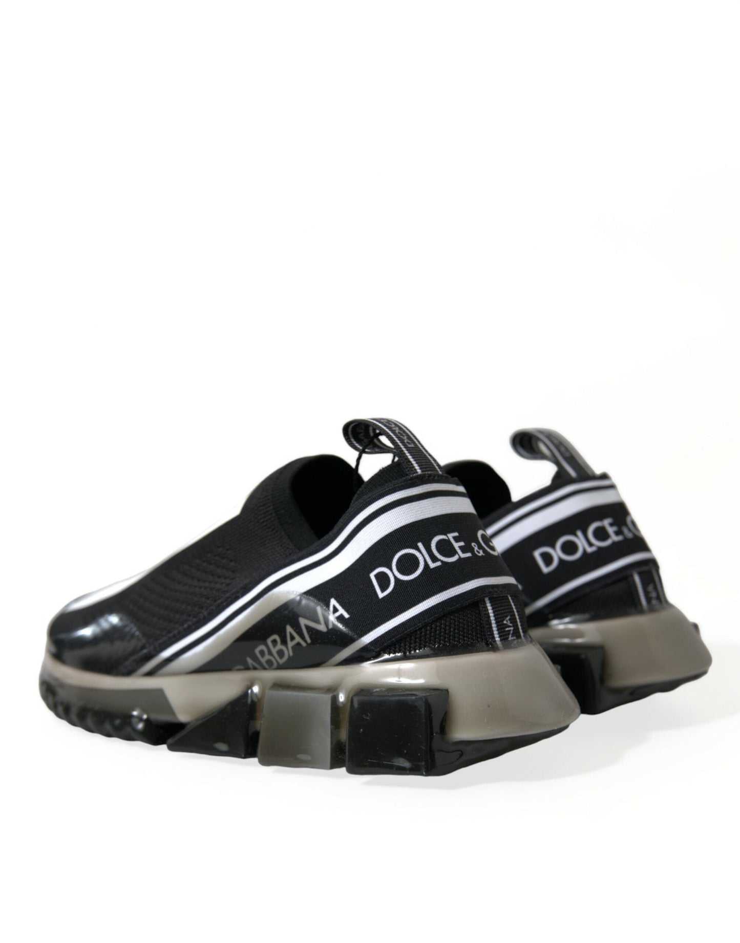 Dolce & Gabbana Black White Slip On Sneakers Sorrento Men's Shoes