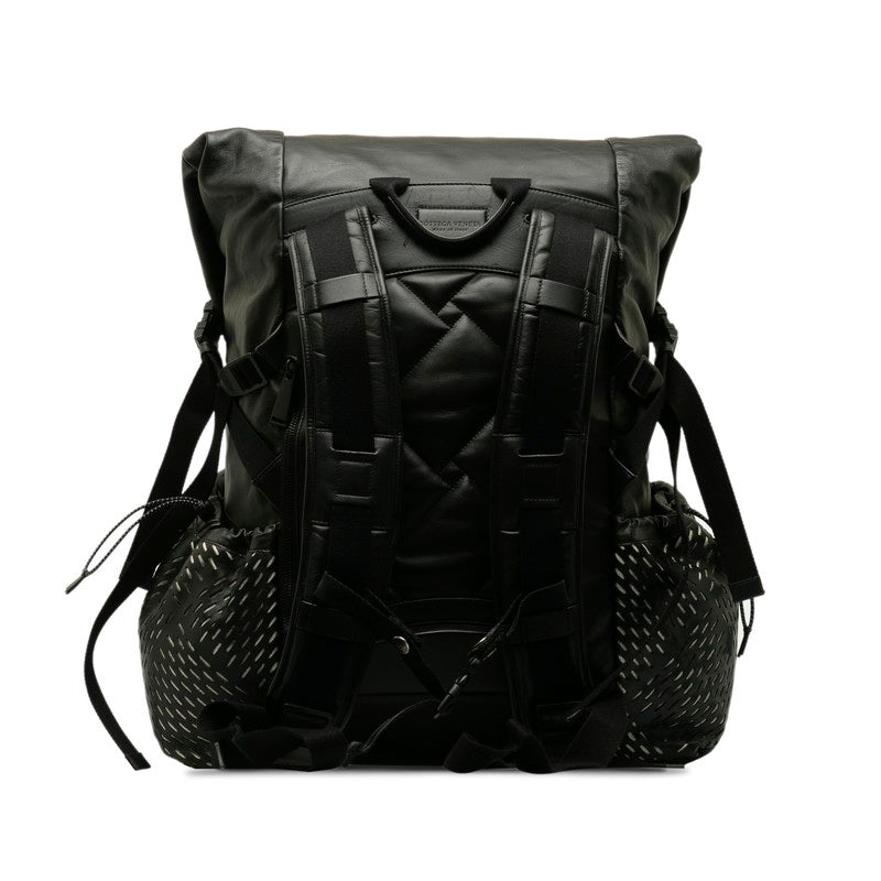 Bottega Veneta Backpack Rucksack Black Leather Ladies