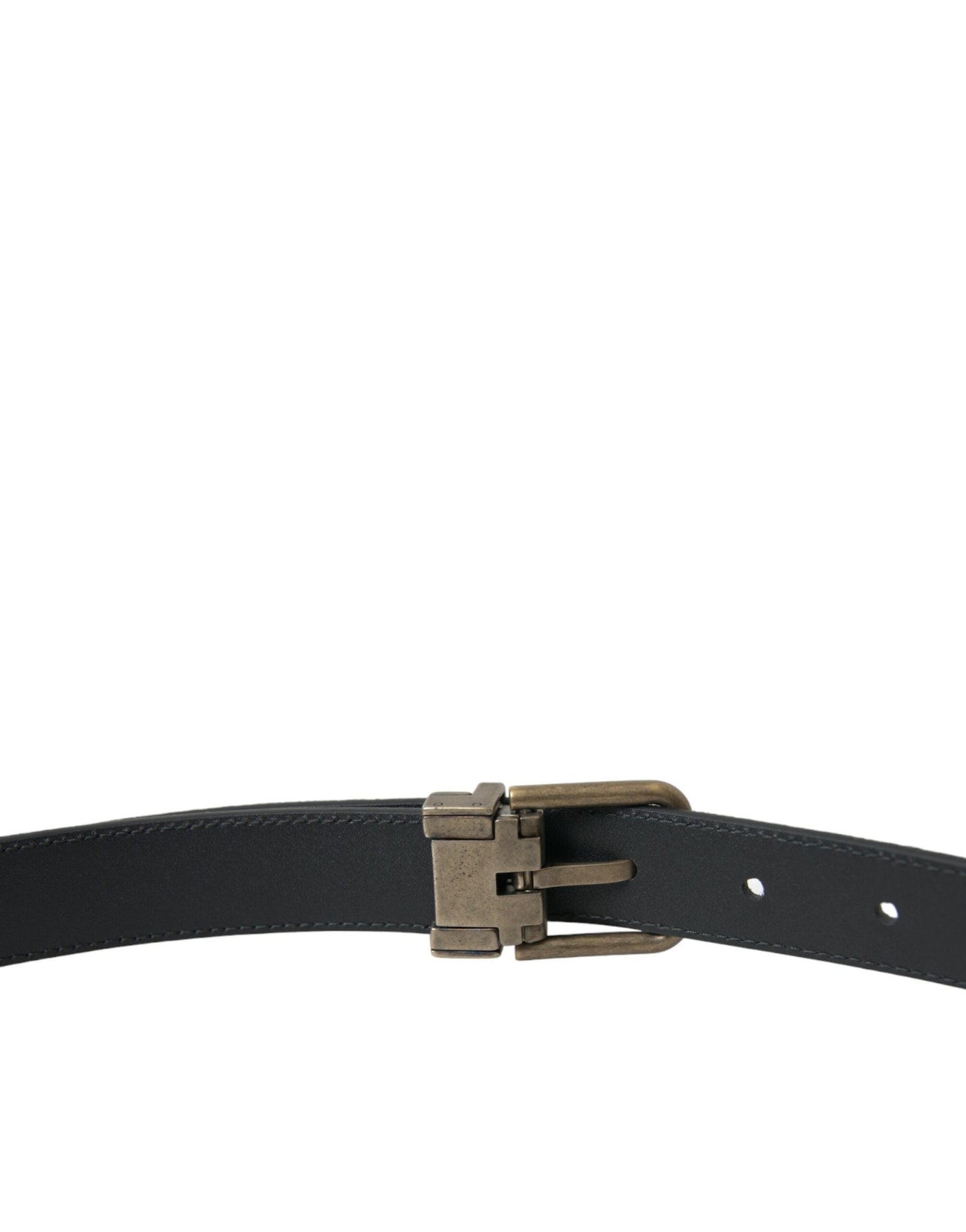 Dolce & Gabbana Black Suede Leather Gold Metal Buckle Men's Belt