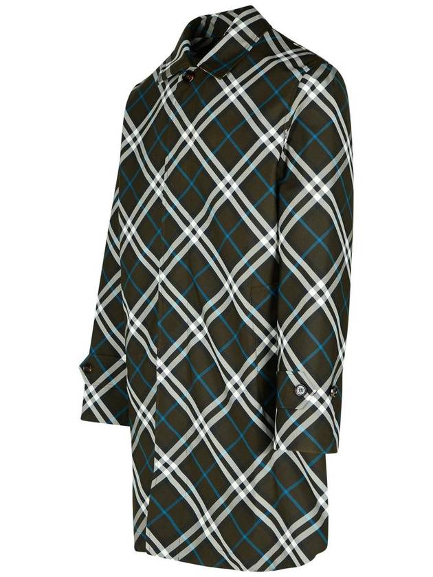 Burberry Burberry 'Check' Green Polyester Trench Coat