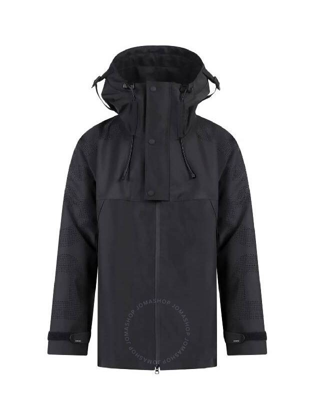 Burberry Men's Perforated Logo Zip-Up Hoodie Black