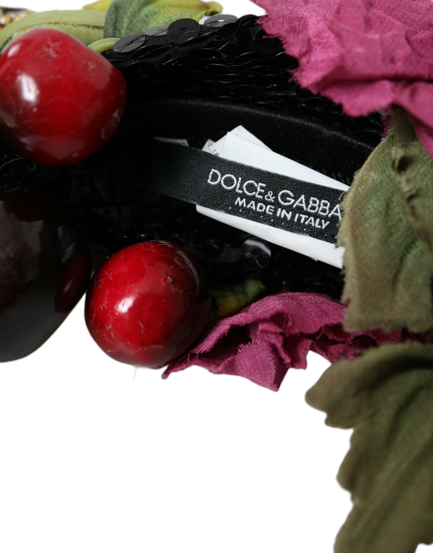 Dolce & Gabbana Red Watermelon Cherry Crystal Hairband Statement Women's Diadem