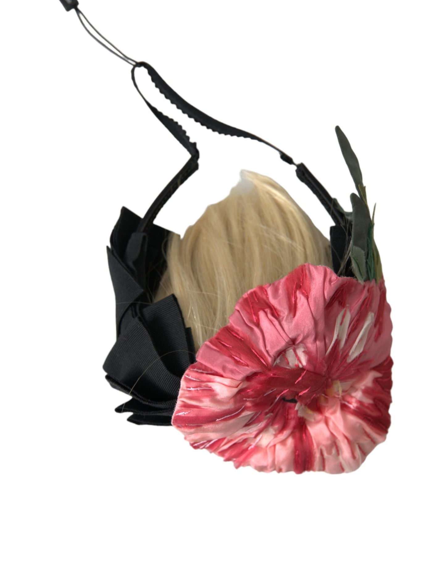 Dolce & Gabbana Black Viscose White Hair Parrucchiera Headband Women's Diadem
