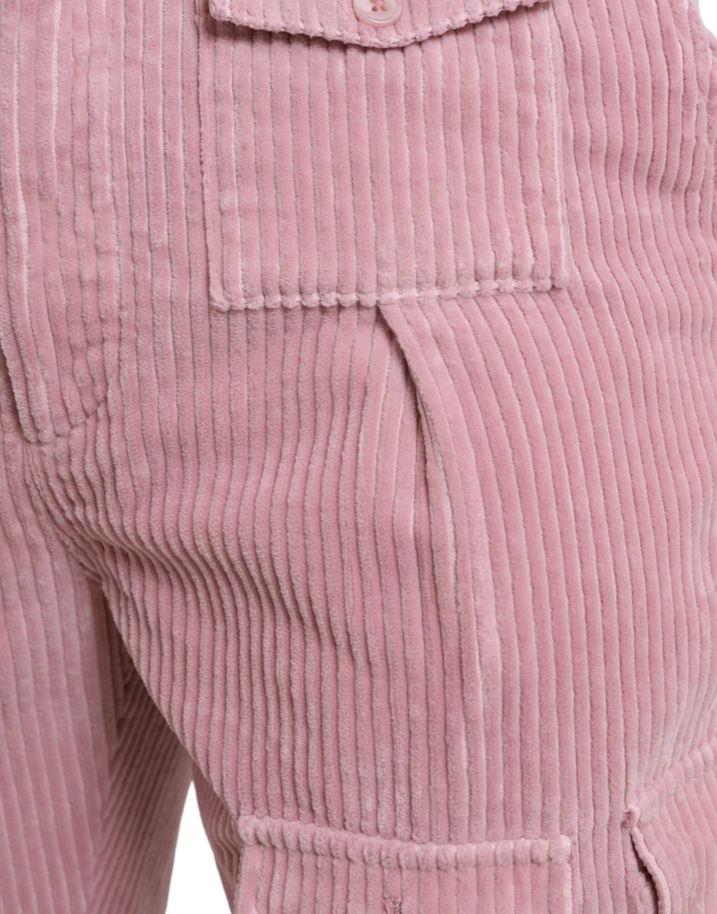 Dolce & Gabbana Pink Corduroy Cotton Stretch Skinny Cargo Men's Jeans