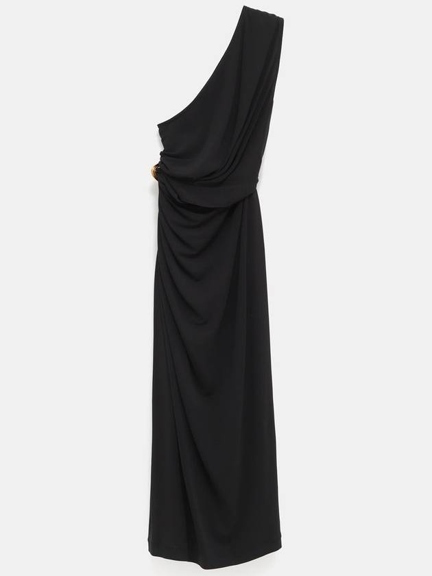 Bottega Veneta Crepe Viscose Jersey Midi Dress Black