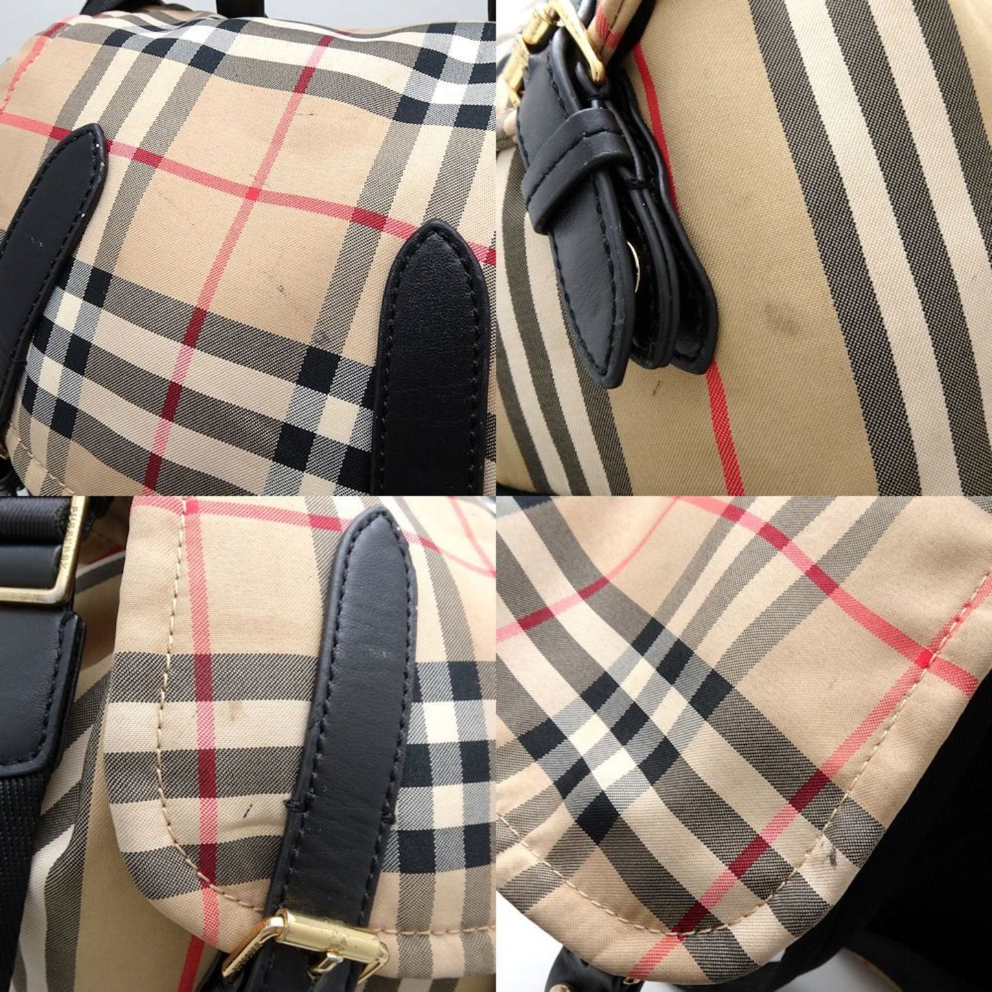 Burberry Nylon Canvas Leather Backpack ()