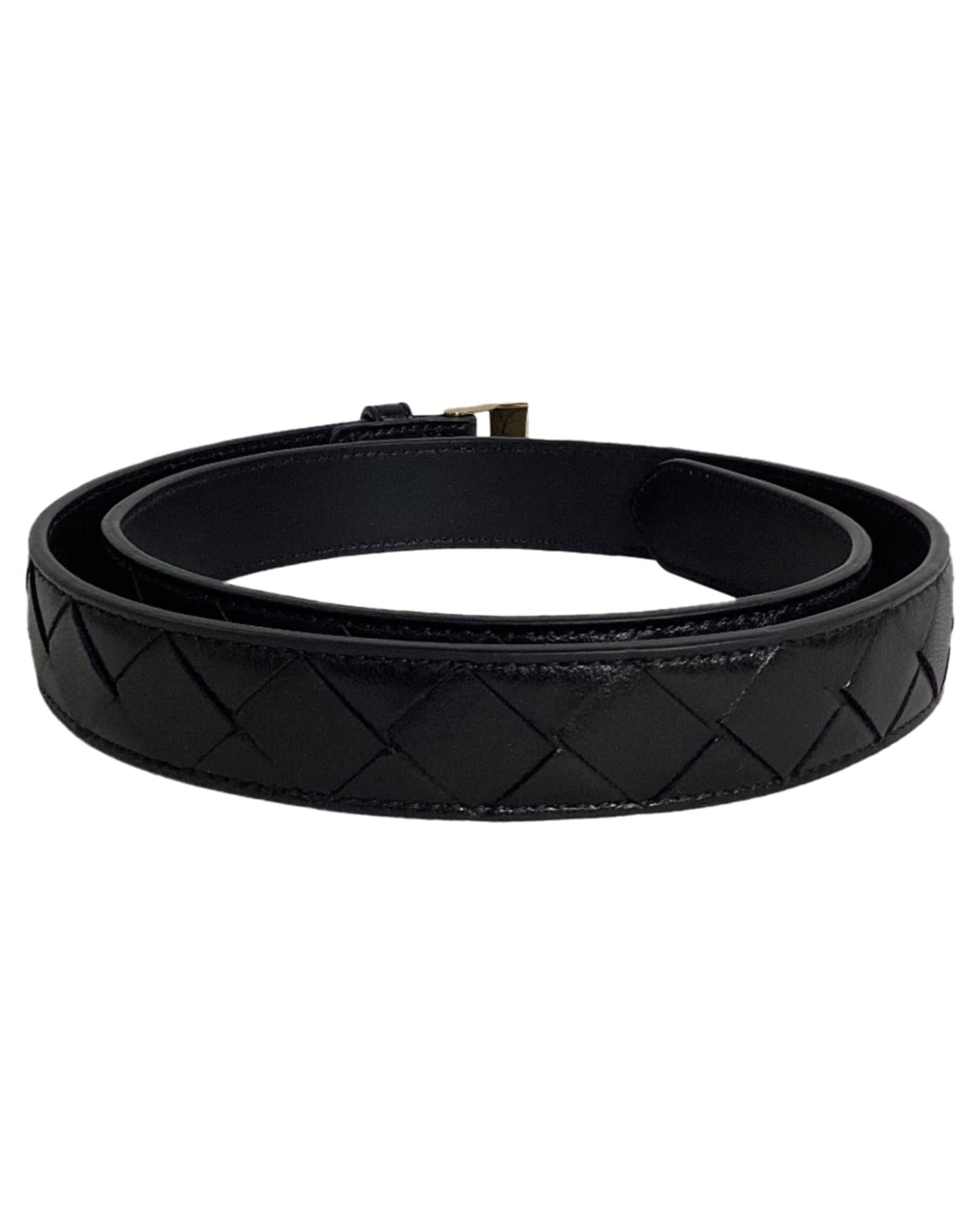 Bottega Veneta Intrecciato Leather Belt Women Black