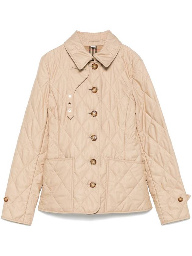 Burberry diamond quilted button jacket beige