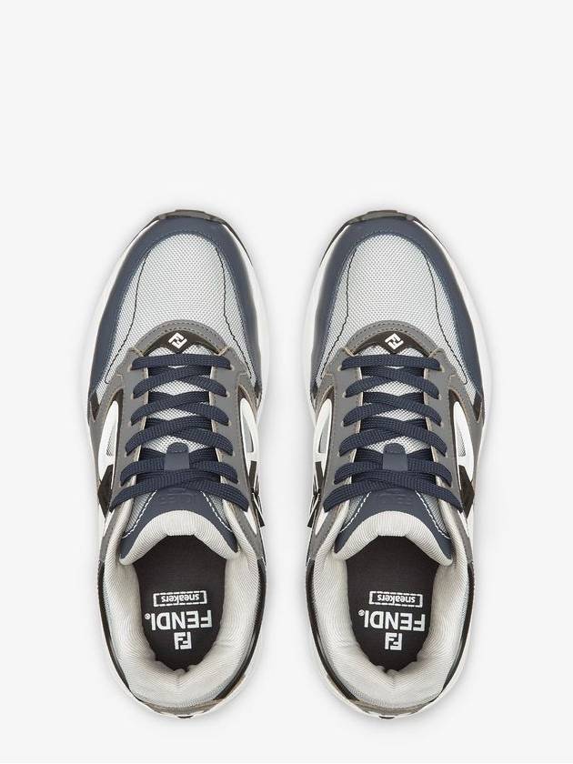Fendi Forward Mesh Leather Low Top Sneakers Grey