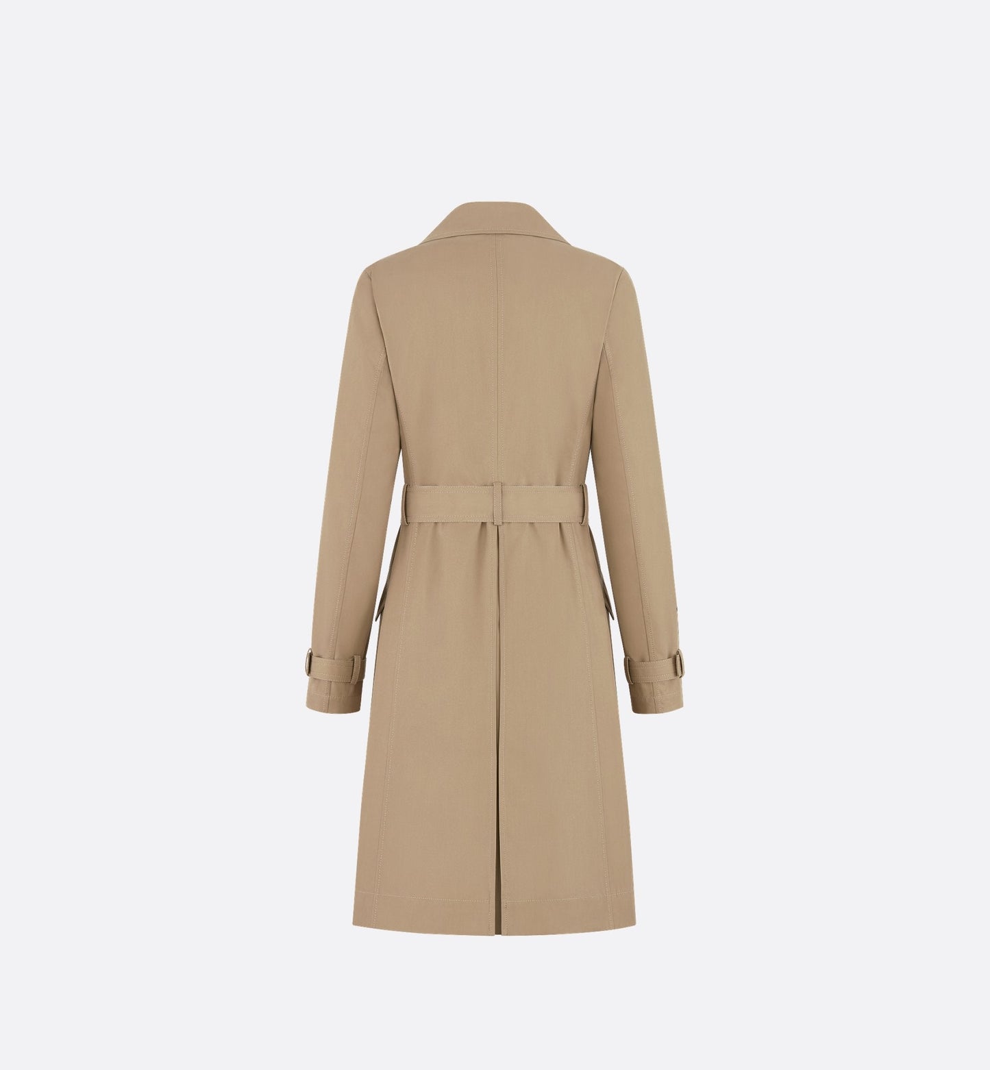 Trench Coat Beige Cotton Gabardine With Black Miss Dior Graffiti Motif