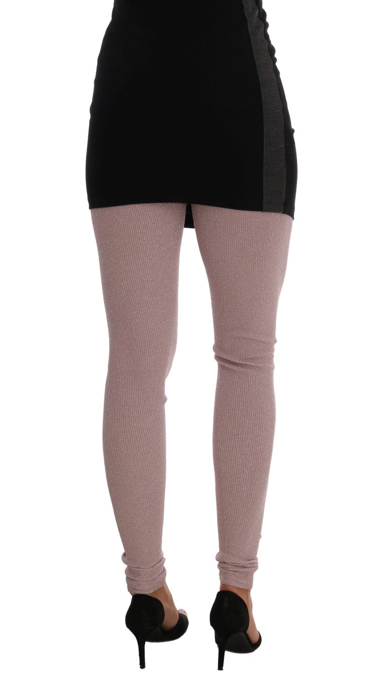 Dolce & Gabbana Pink Stretch Waist Tights Women's Stockings