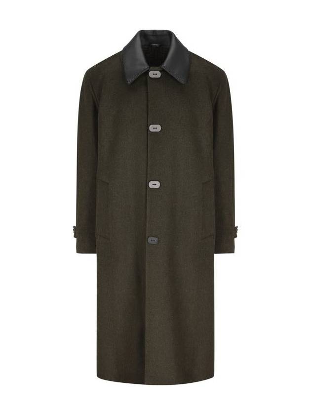 Fendi Mohair Wool Single Coat Green