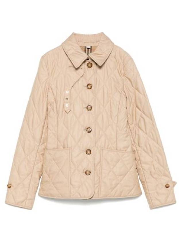 Burberry diamond quilted button jacket beige