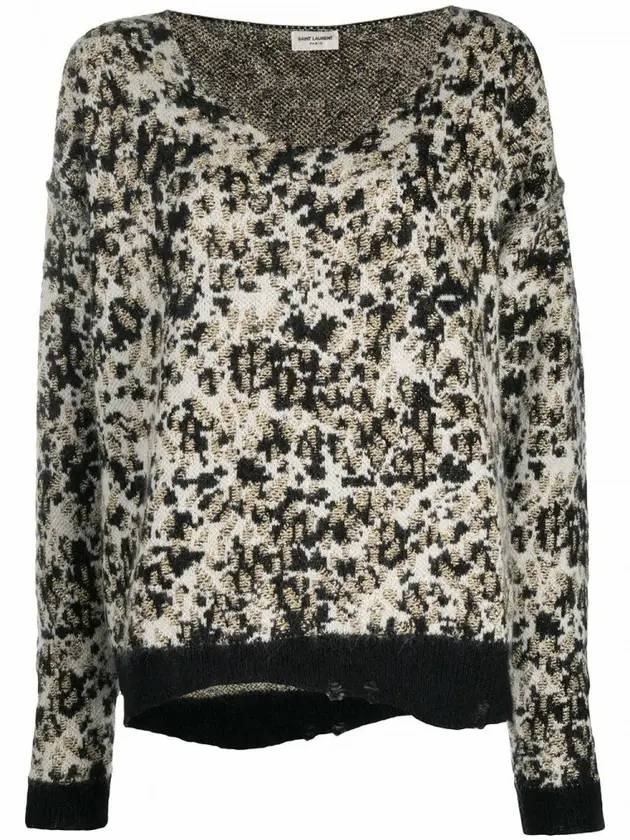 Saint Laurent Animalear Wool Blend Knit Top