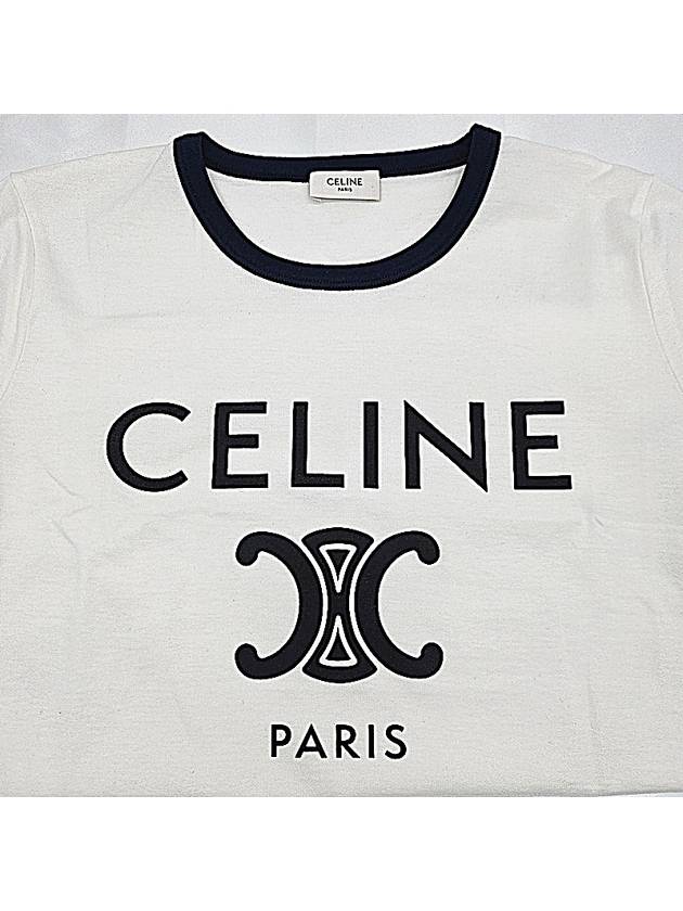 CELINE Paris T-Shirt in Cotton Jersey Black White