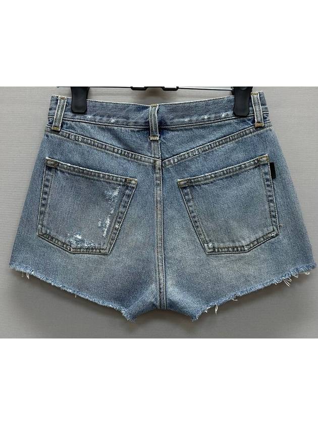 Saint Laurent Blue Denim Slim Fit Short Pants 25