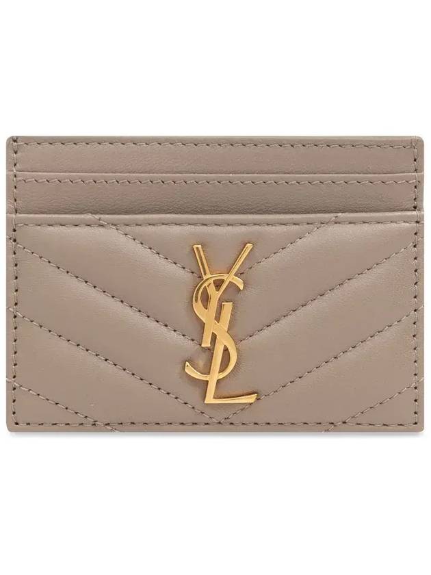 Saint Laurent Cassandre Matelasse Lambskin Card Wallet Grey