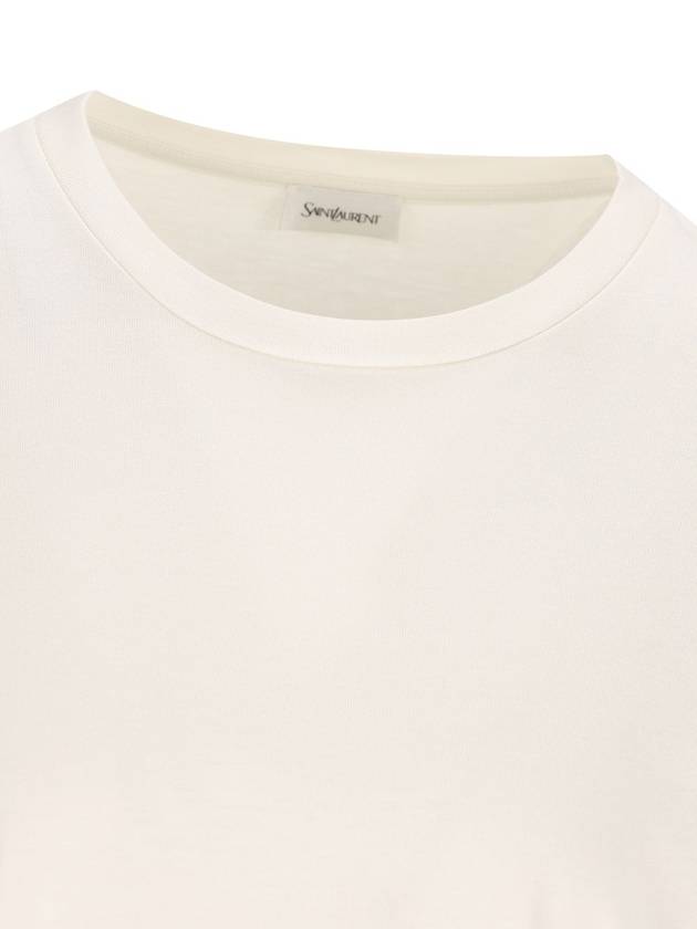 Saint Laurent Logo Patch Crew Neck Short Sleeve T-Shirt White