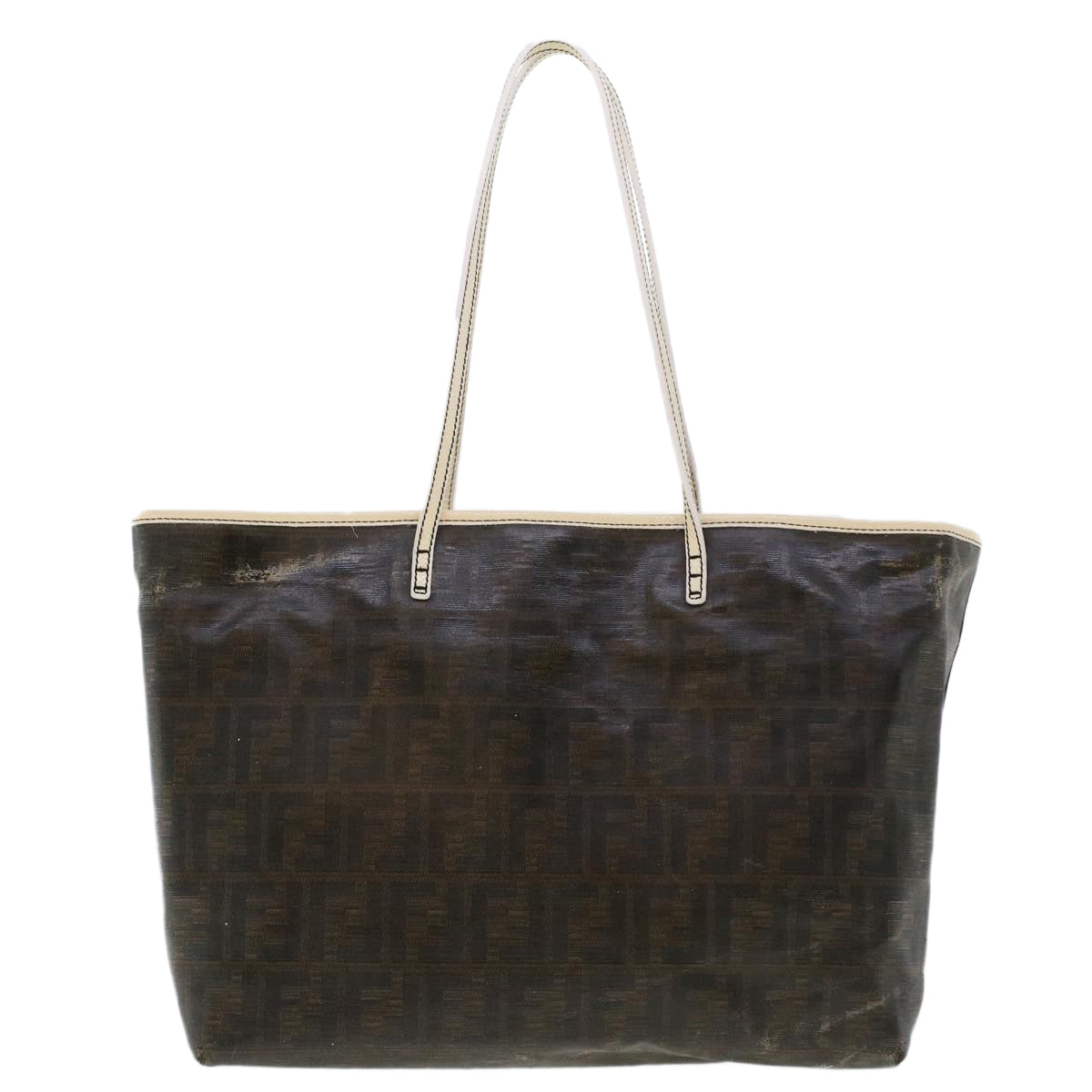 FENDI Zucca Canvas Tote Bag Coated Canvas Dark Brown 48017