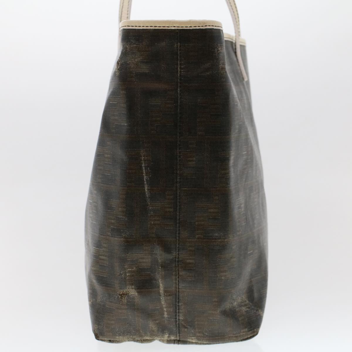 FENDI Zucca Canvas Tote Bag Coated Canvas Dark Brown 48017