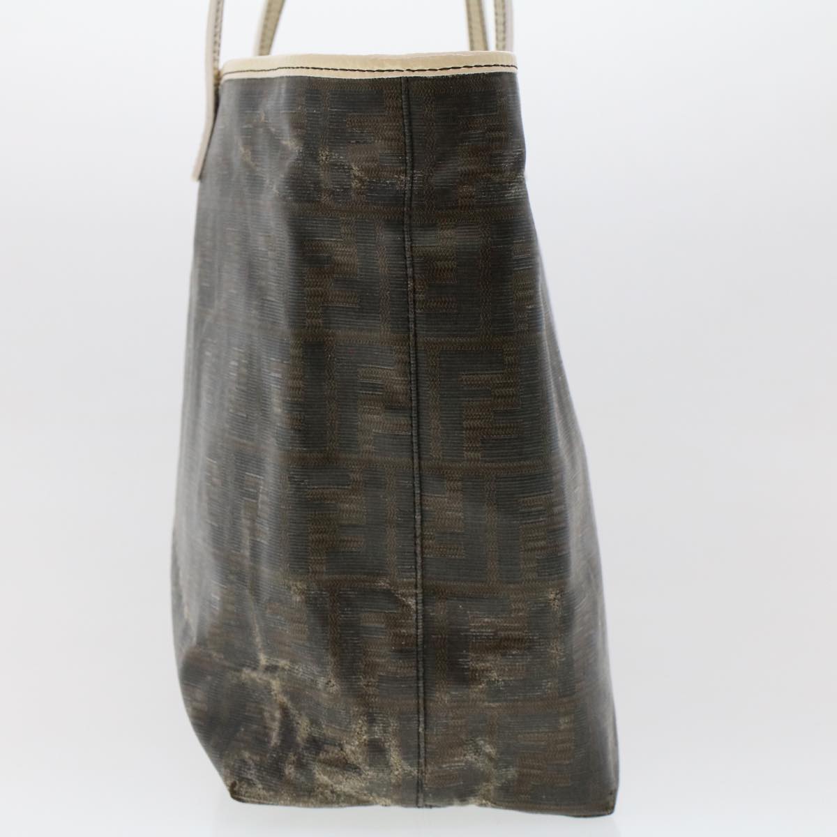 FENDI Zucca Canvas Tote Bag Coated Canvas Dark Brown 48017