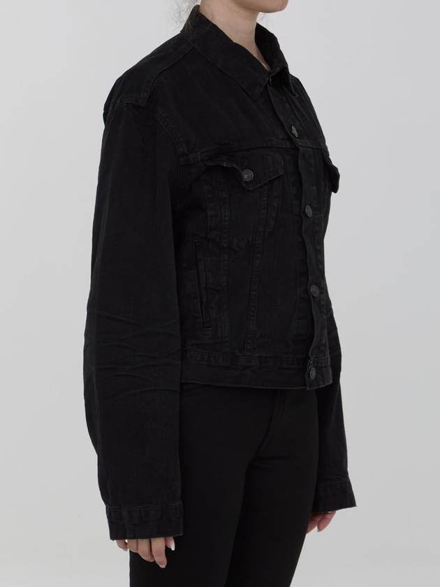 Balenciaga Back Logo Denim Jacket Black