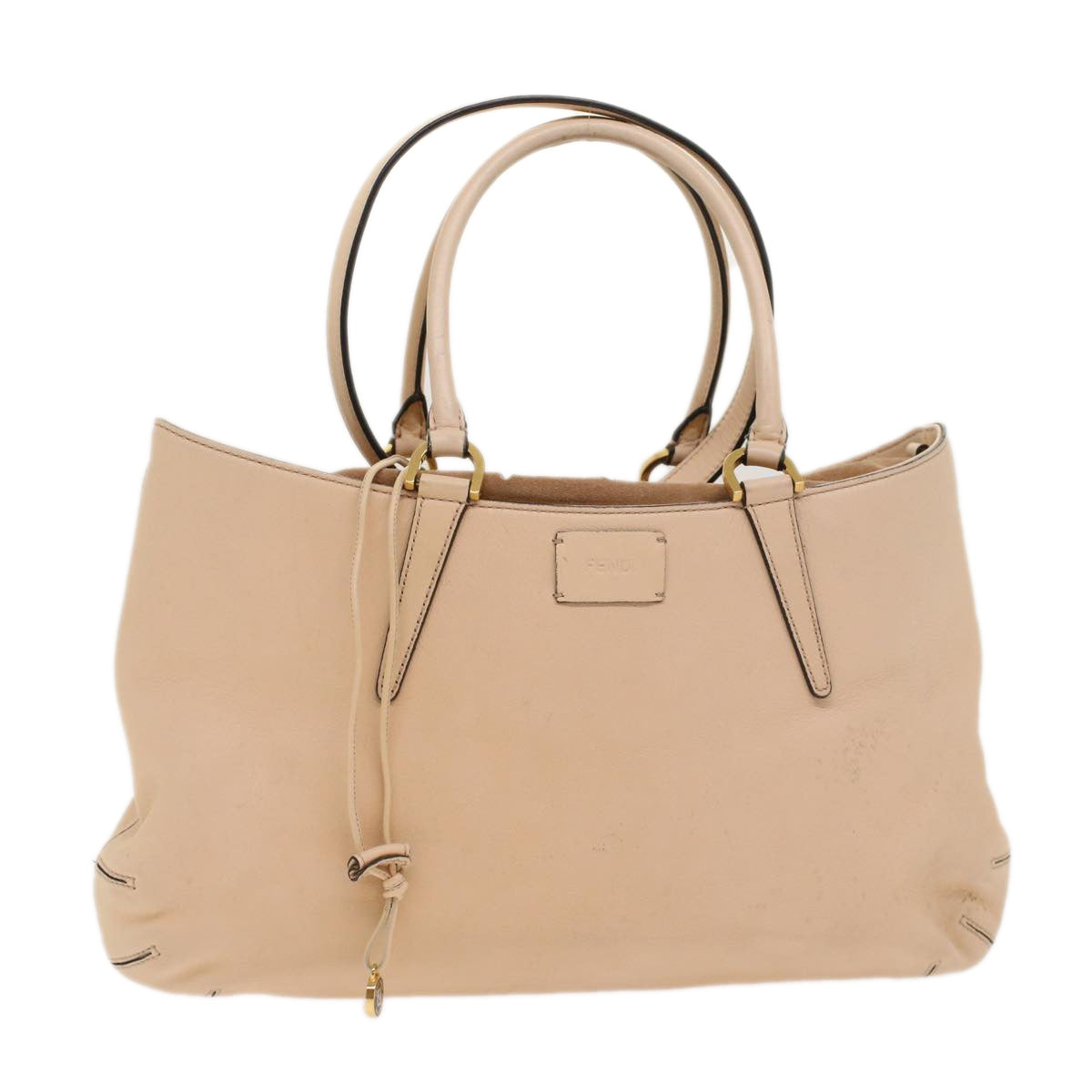 FENDI Hand Bag Suede Leather 2way Beige 48745
