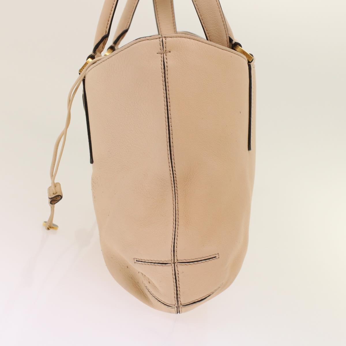 FENDI Hand Bag Suede Leather 2way Beige 48745