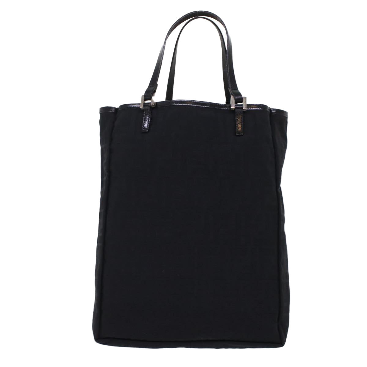 FENDI Zucchino Canvas Tote Bag Nylon Leather Black 49283