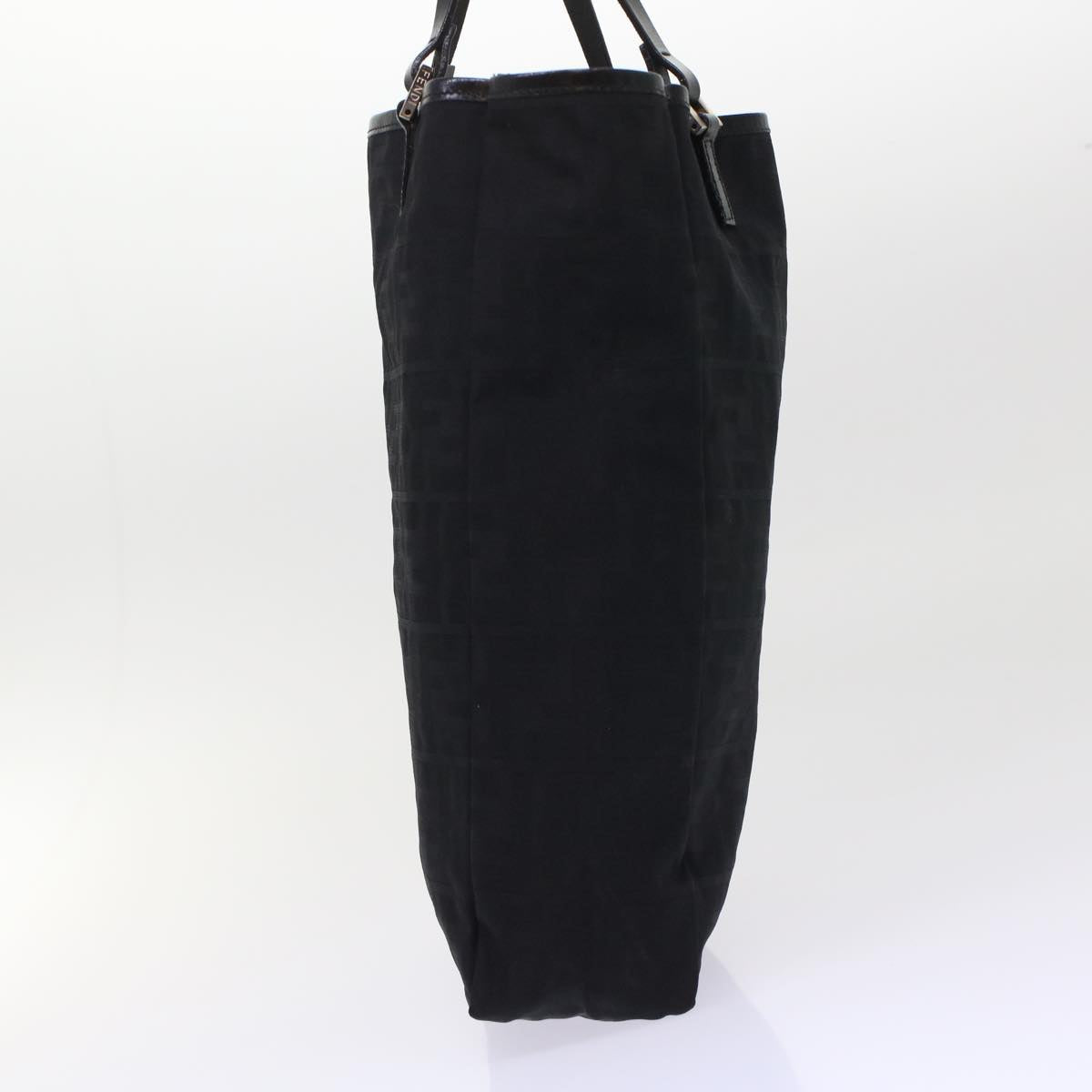 FENDI Zucchino Canvas Tote Bag Nylon Leather Black 49283