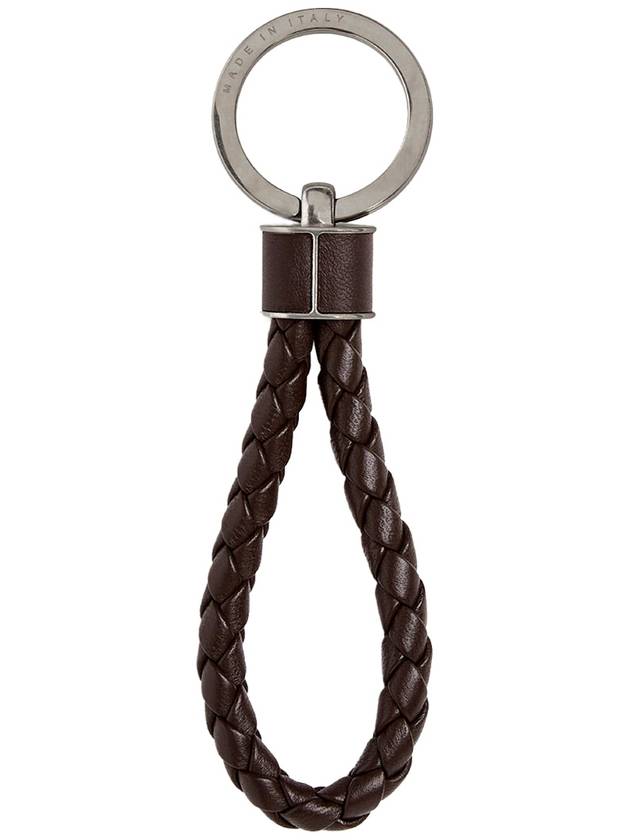 Bottega Veneta Intrecciato Leather Key Holder Fondant