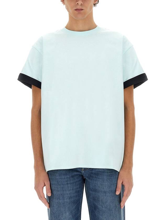 Bottega Veneta Long Sleeve T-Shirt 744998V16E04602 PALE TURQUOISE NAVY
