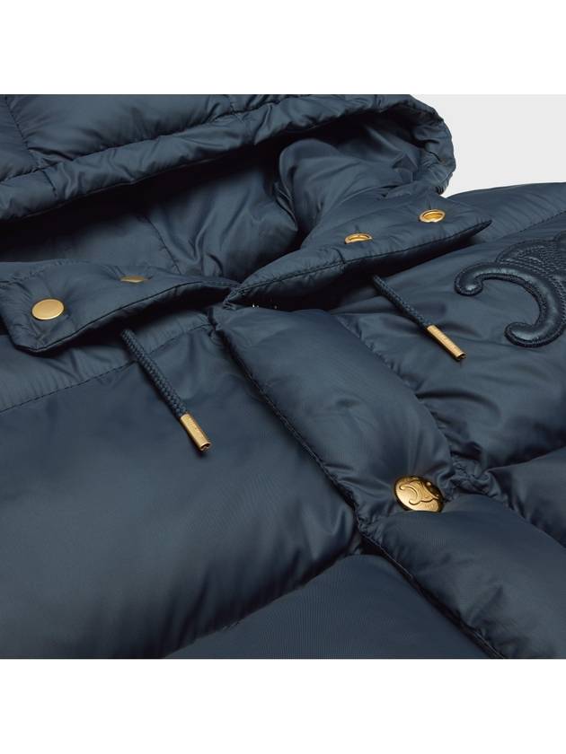 CELINE Triomphe Patch Hooded Down Vest Light Navy