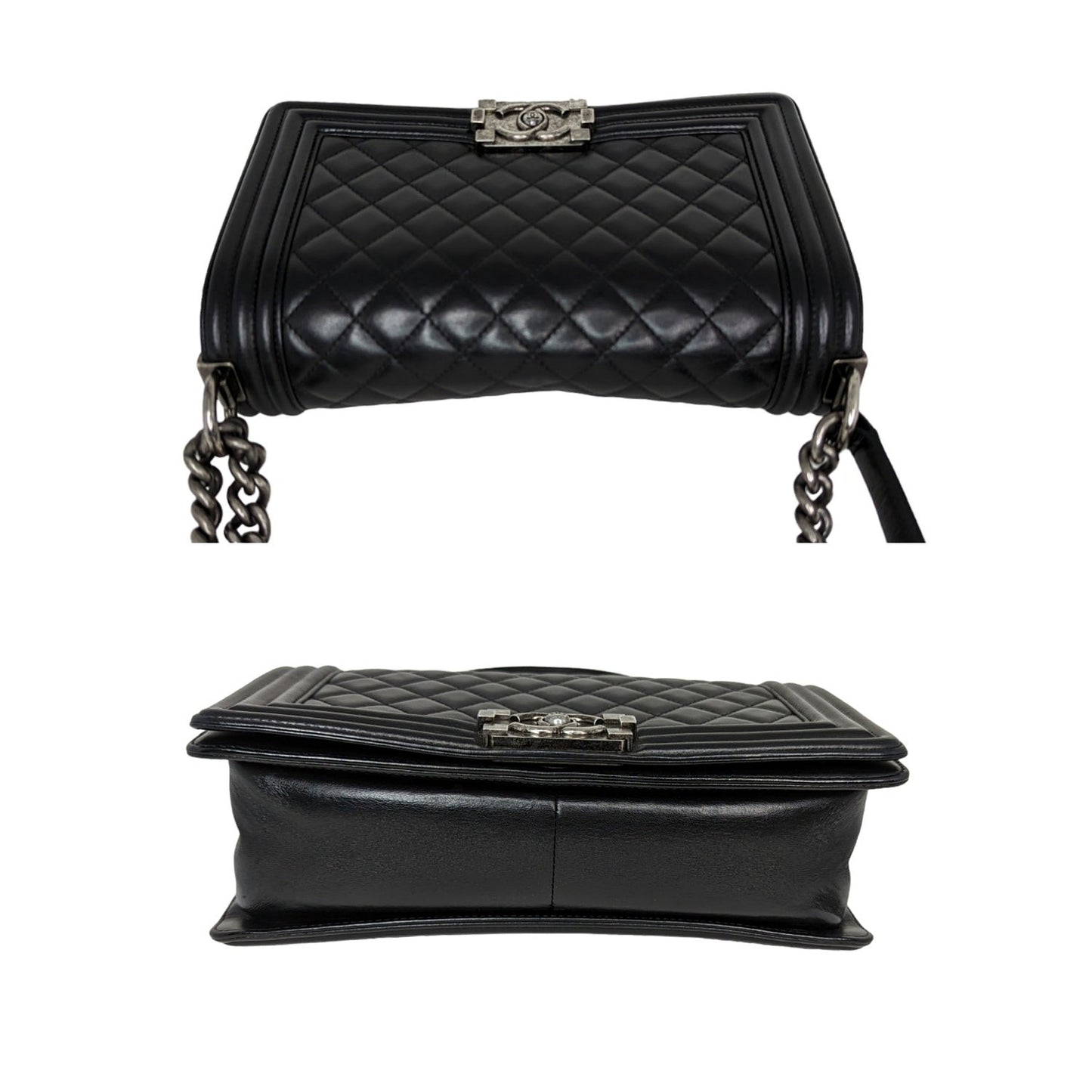 Chanel bag Black Quilted Calfskin Medium Boy Bag