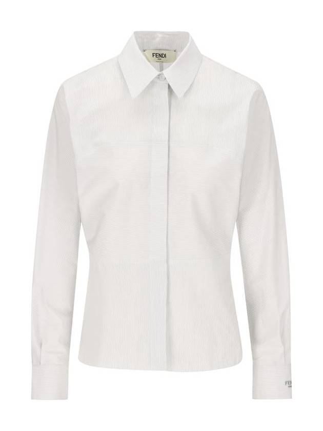Fendi Striped Cotton Shirt White