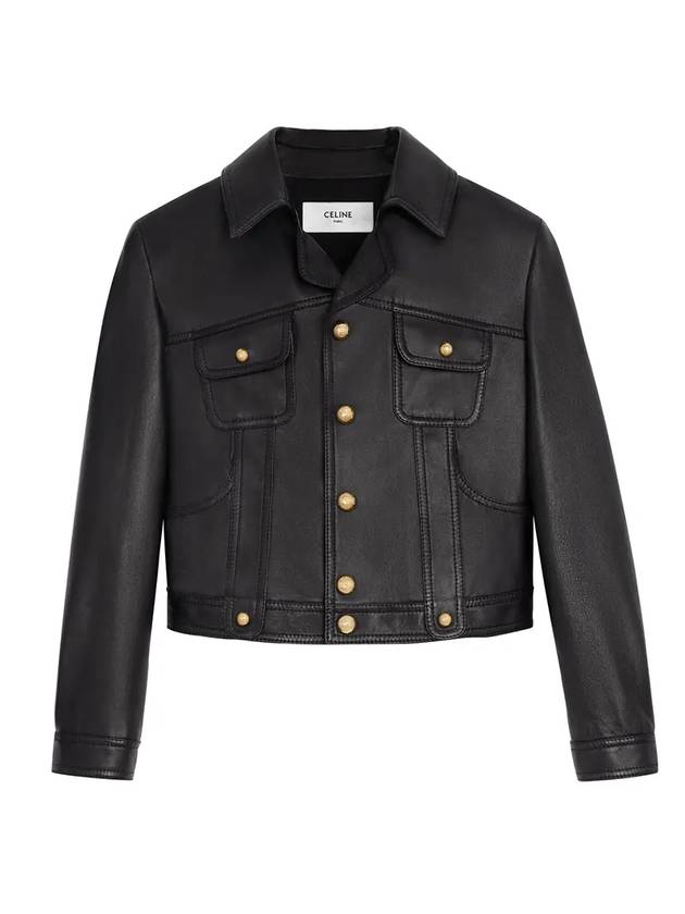 CELINE Leather Blouson Jacket Black
