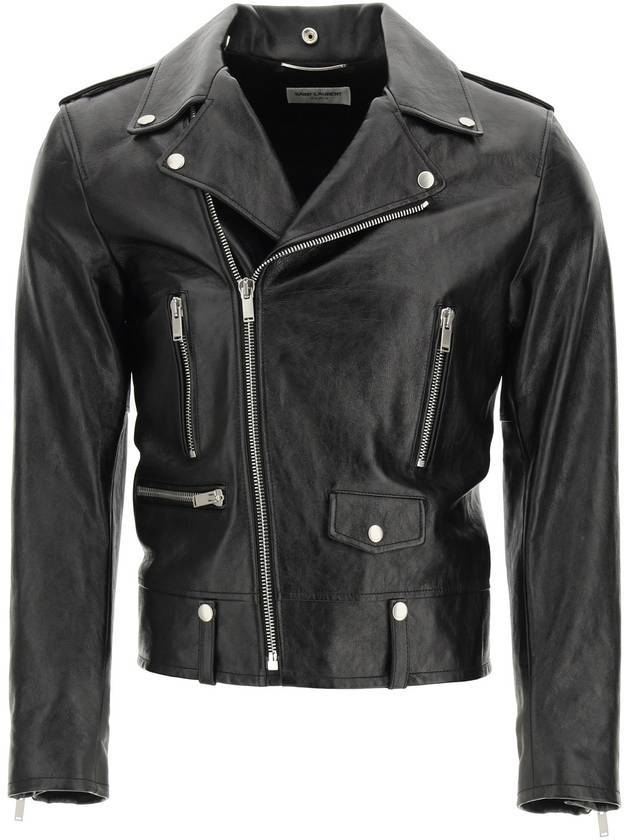 Saint Laurent Classic Motorcycle Leather Jacket Black