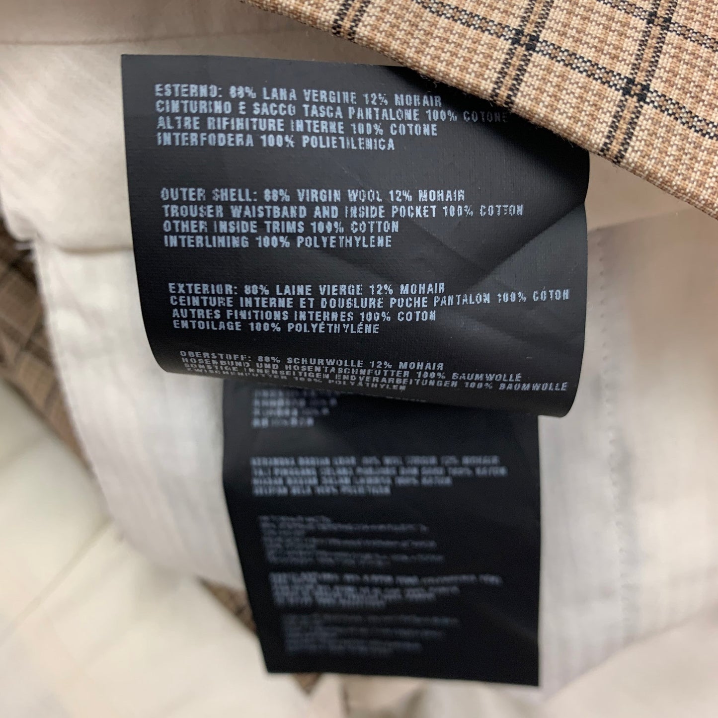 PRADA Size 38 Beige Brown Plaid Lana Wool Mohair Shorts