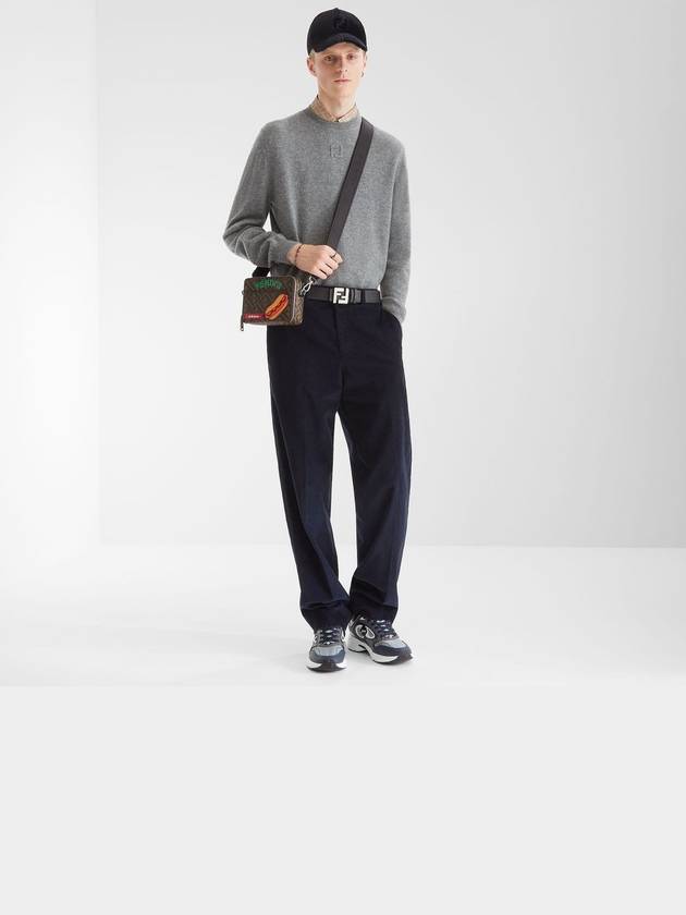 Fendi Forward Mesh Leather Low Top Sneakers Grey