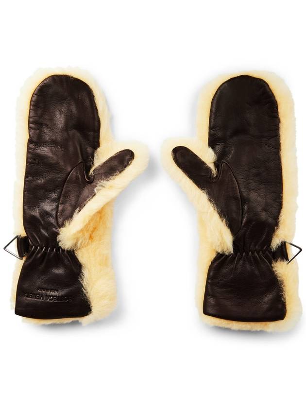 Bottega Veneta Teddy Shearling And Leather Logo Gloves