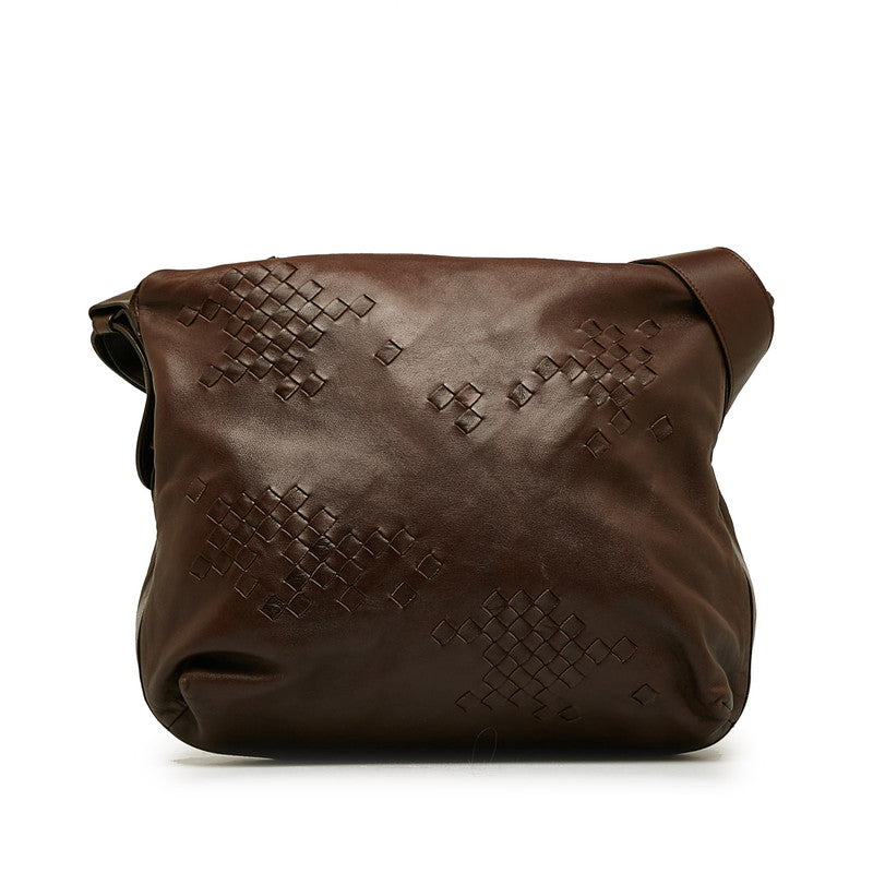 Bottega Veneta Intrecciato Shoulder Bag in Leather Brown Ladies