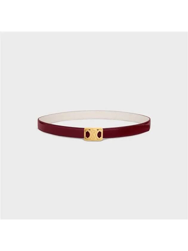 CELINE Frame Triomphe Reversible Medium Leather Belt Black White