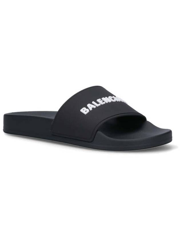 Balenciaga Logo Slippers Black