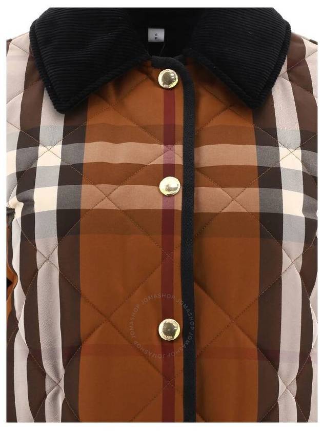 Burberry Women's Check Diamond Quilted Jacket Brown