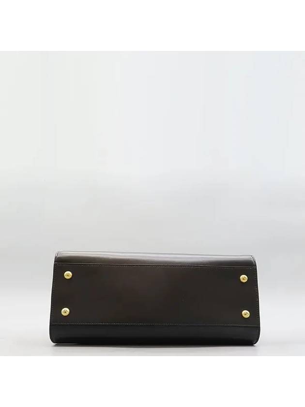Saint Laurent 672667 Black leather cabas gold logo tote bag shoulder strap 2WAY
