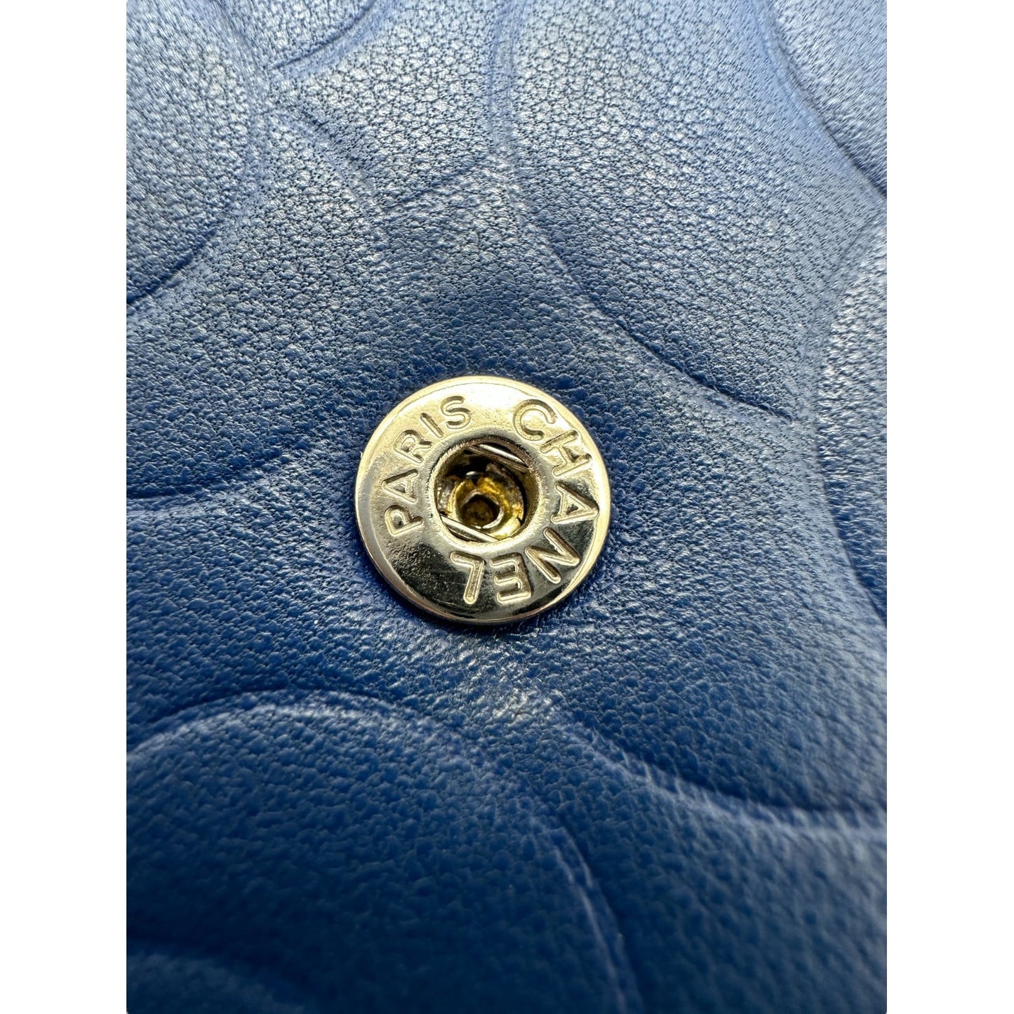 Chanel bag CC Flap Camellia Lambskin Long Wallet Blue