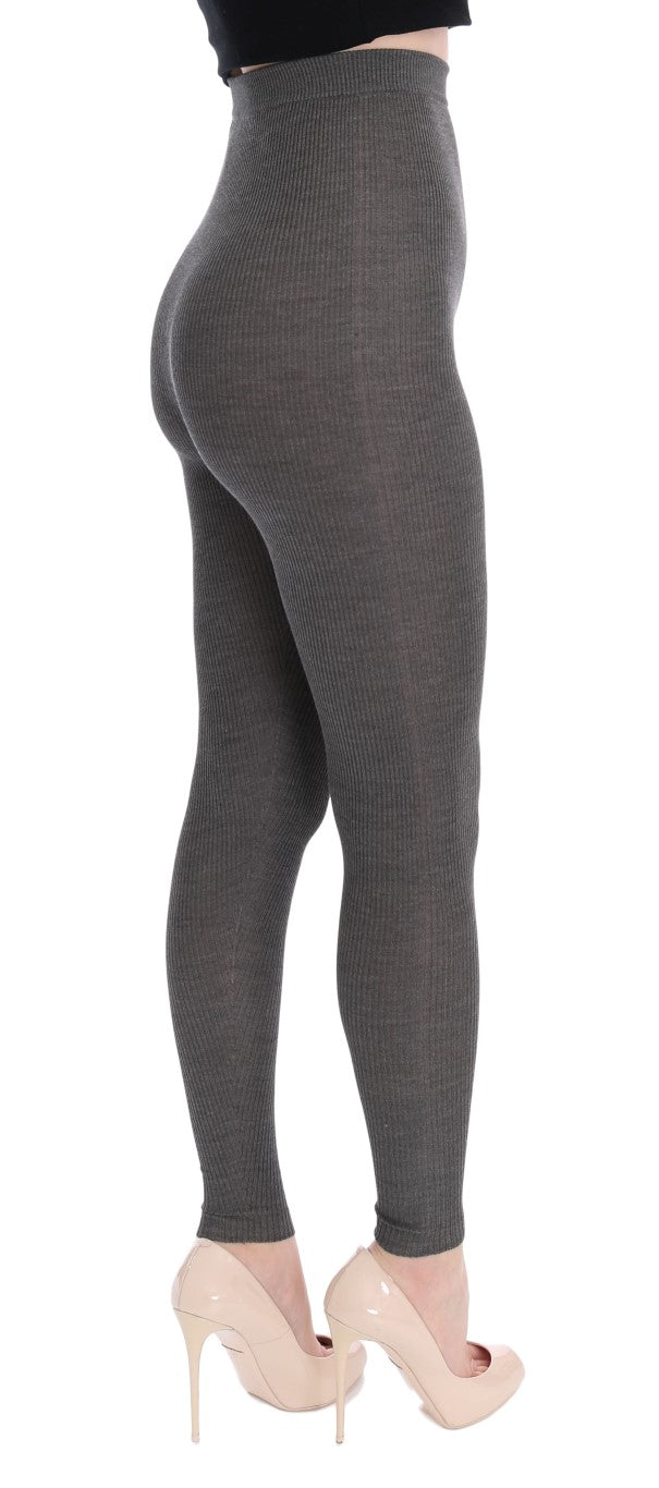 Dolce & Gabbana Gray Cashmere Stretch Women's Tights